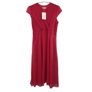Fei Ning Womens Dress Pink Maxi Chiffon Lined‎ XL Feminine Romantic **READ**